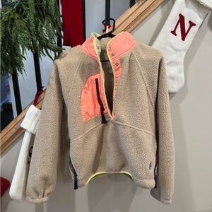 Free People Hit The Slopes Colorblock Fleece Pullover